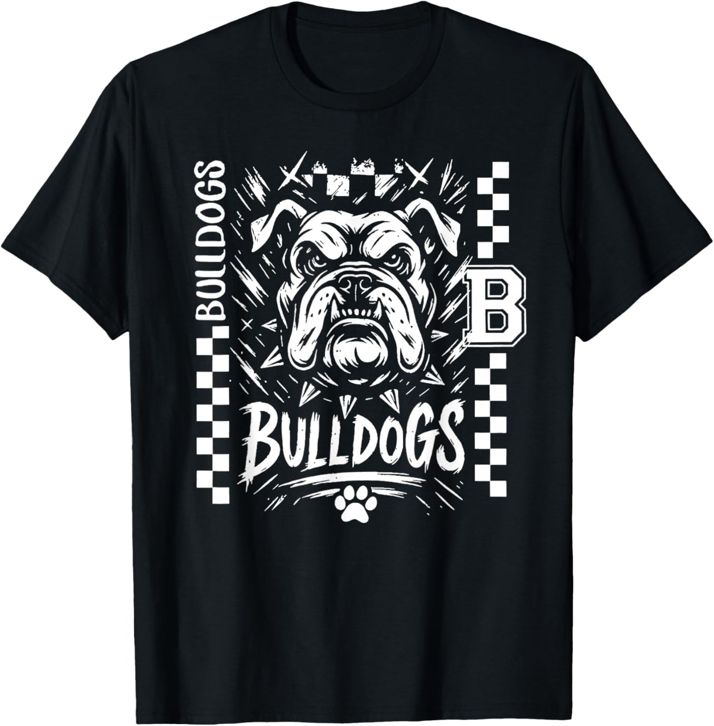 Vintage Bulldogs School Spirit Back to School T-Shirt - T-Shirt | Black