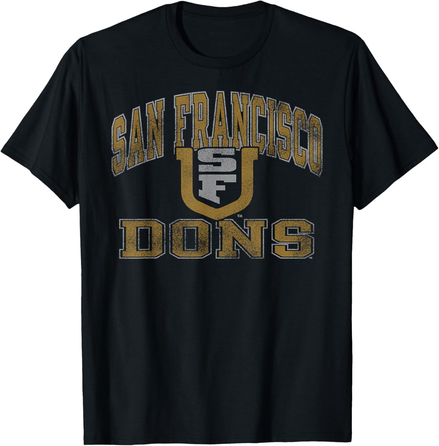 San Francisco Dons Vintage Worn Green Officially Licensed T-Shirt - T-Shirt | Black