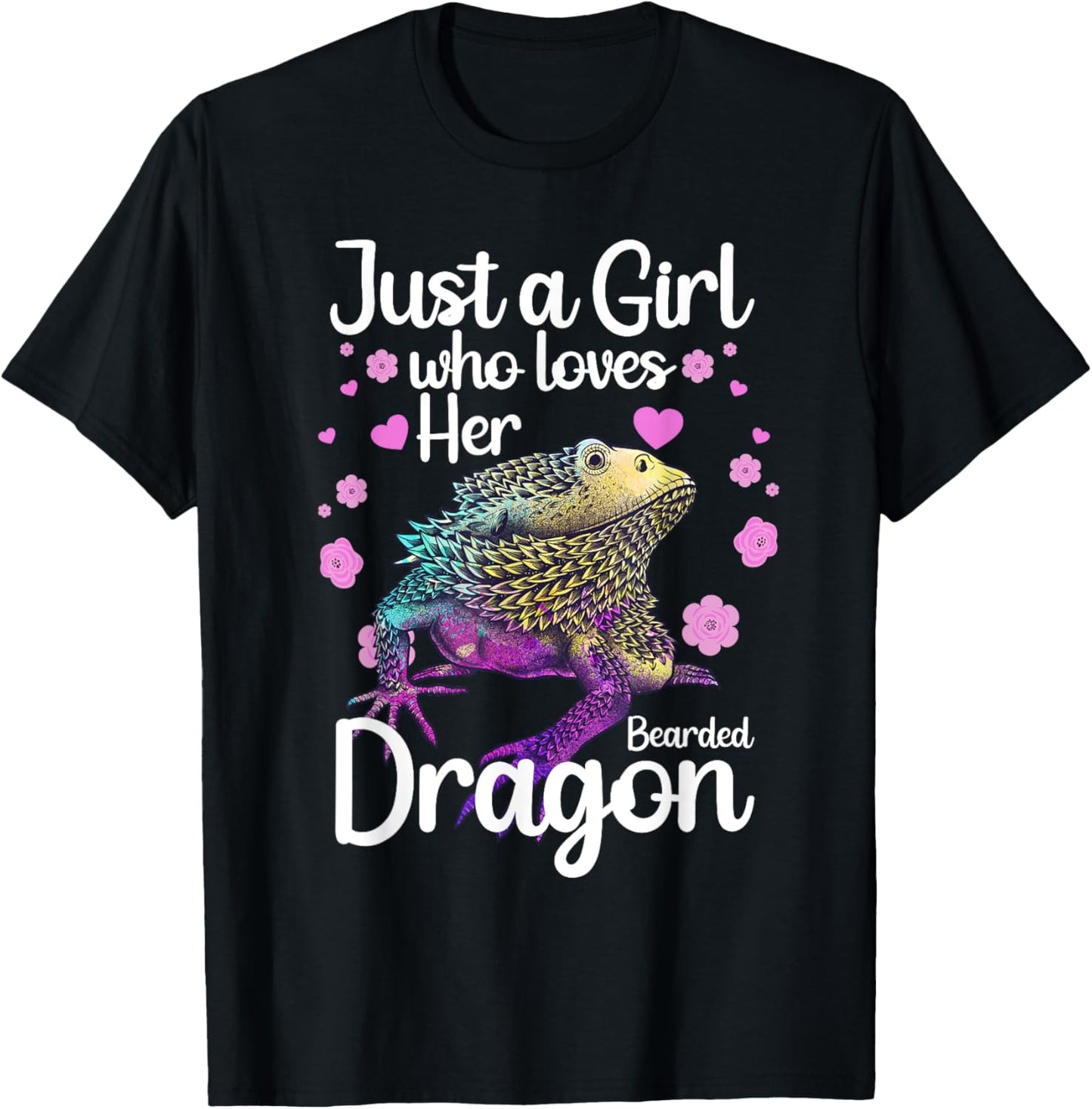 Cool Bearded Dragon Art For Girls Women Bearded Dragon Lover T-Shirt - T-Shirt | Black