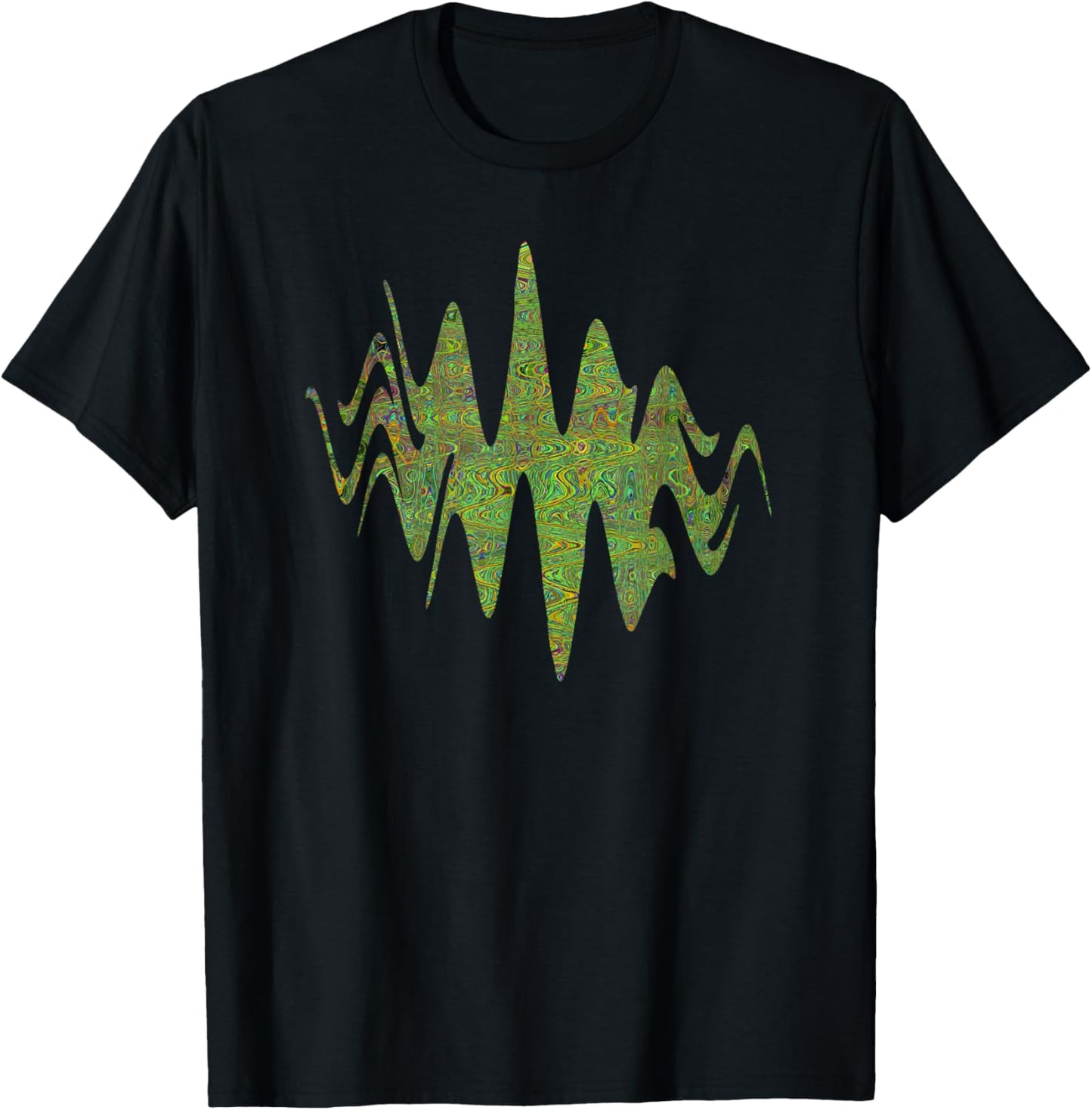 Retro abstrakte Chartreuse-grüne Schnörkellinien T-Shirt - T-Shirt | Black