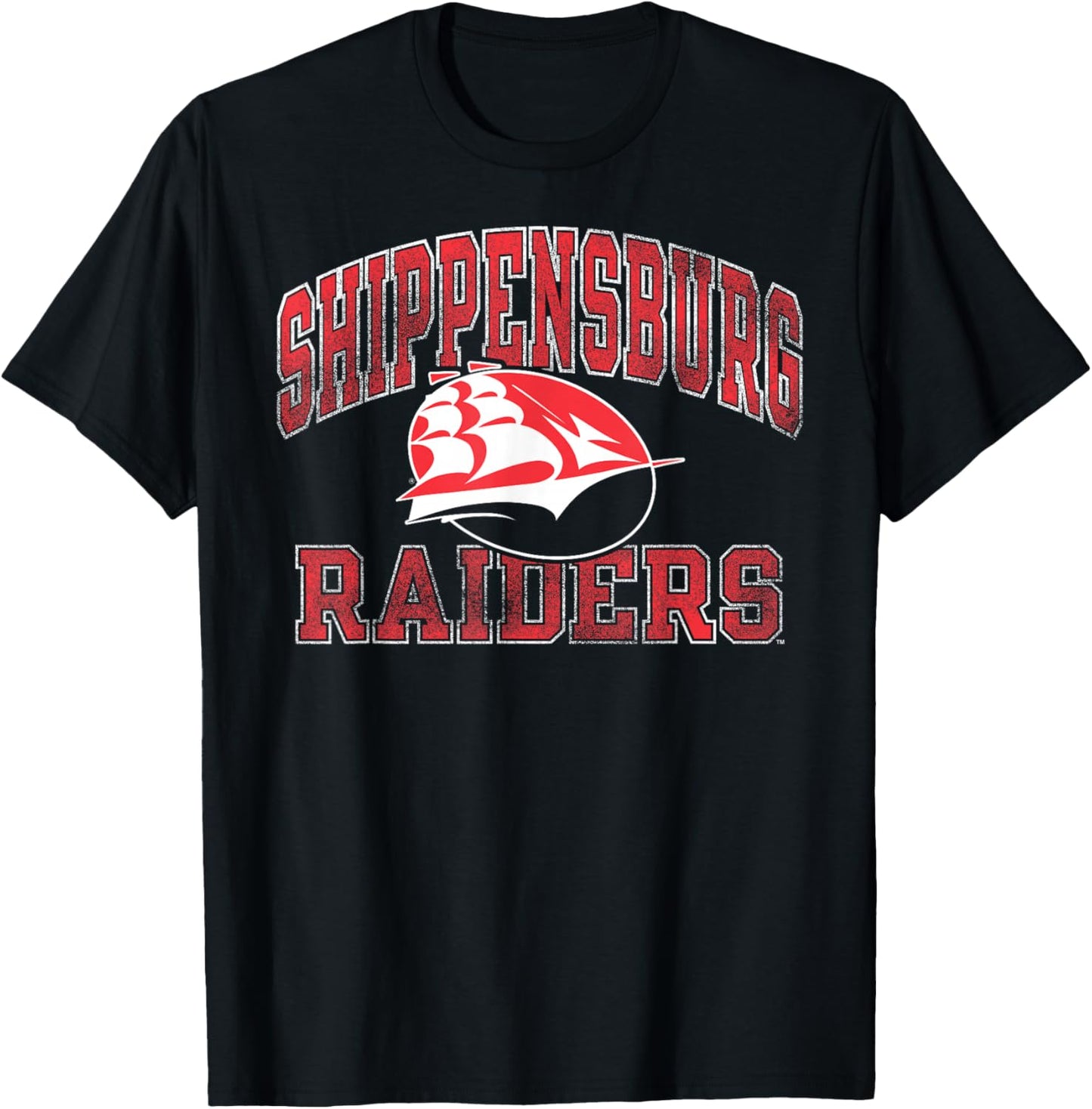 Shippensburg Raiders Vintage Worn Navy Officially Licensed T-Shirt - T-Shirt | Black