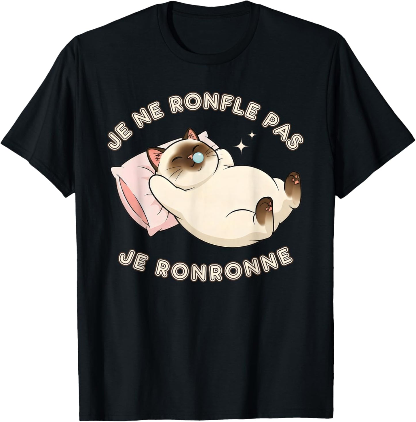 Je Ne Snorfle Je Purronne, Funny Joke, Siamese Funny T-Shirt - T-Shirt | Black