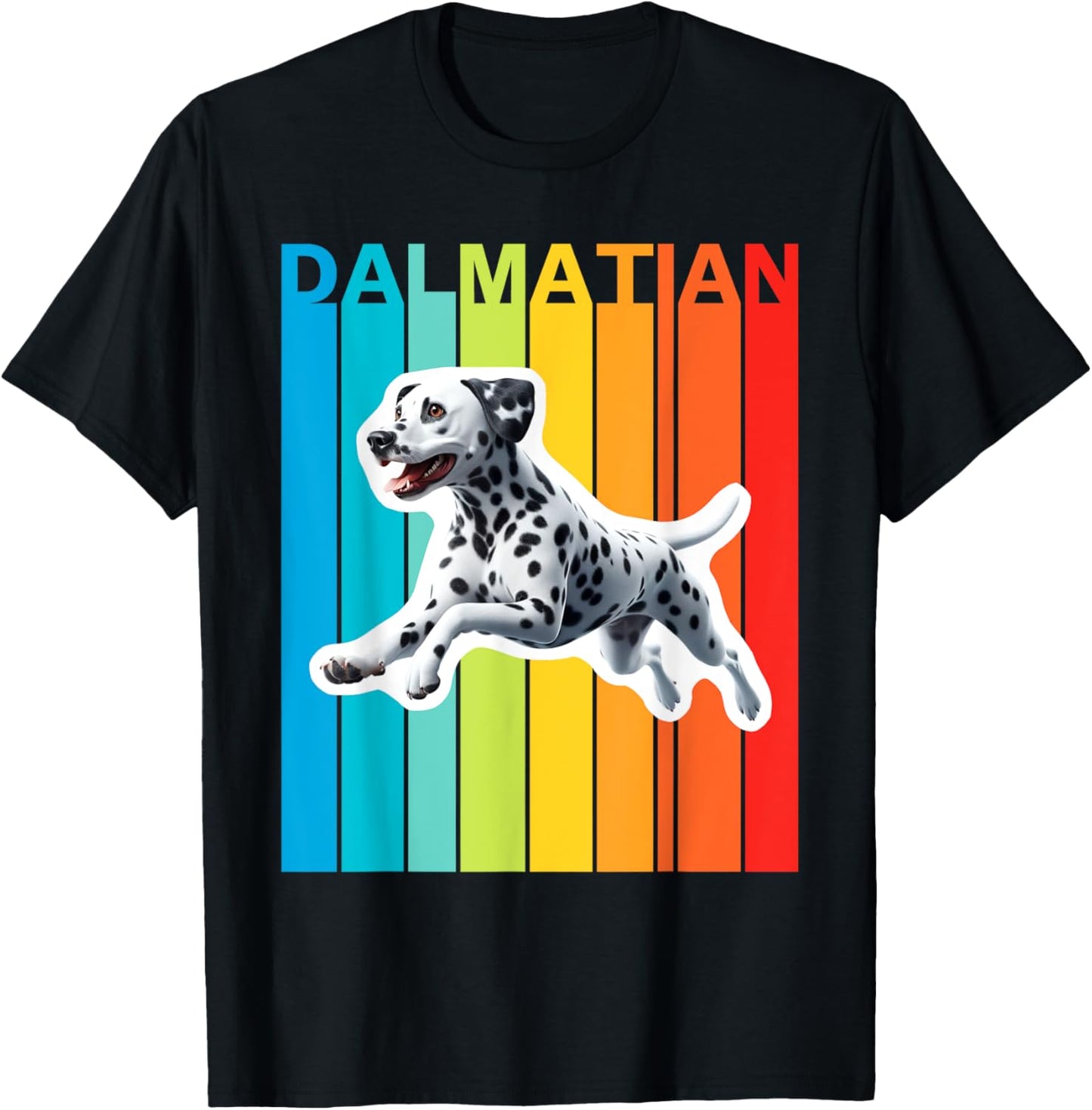 Colorful Dalmatian T-Shirt - T-Shirt | Black