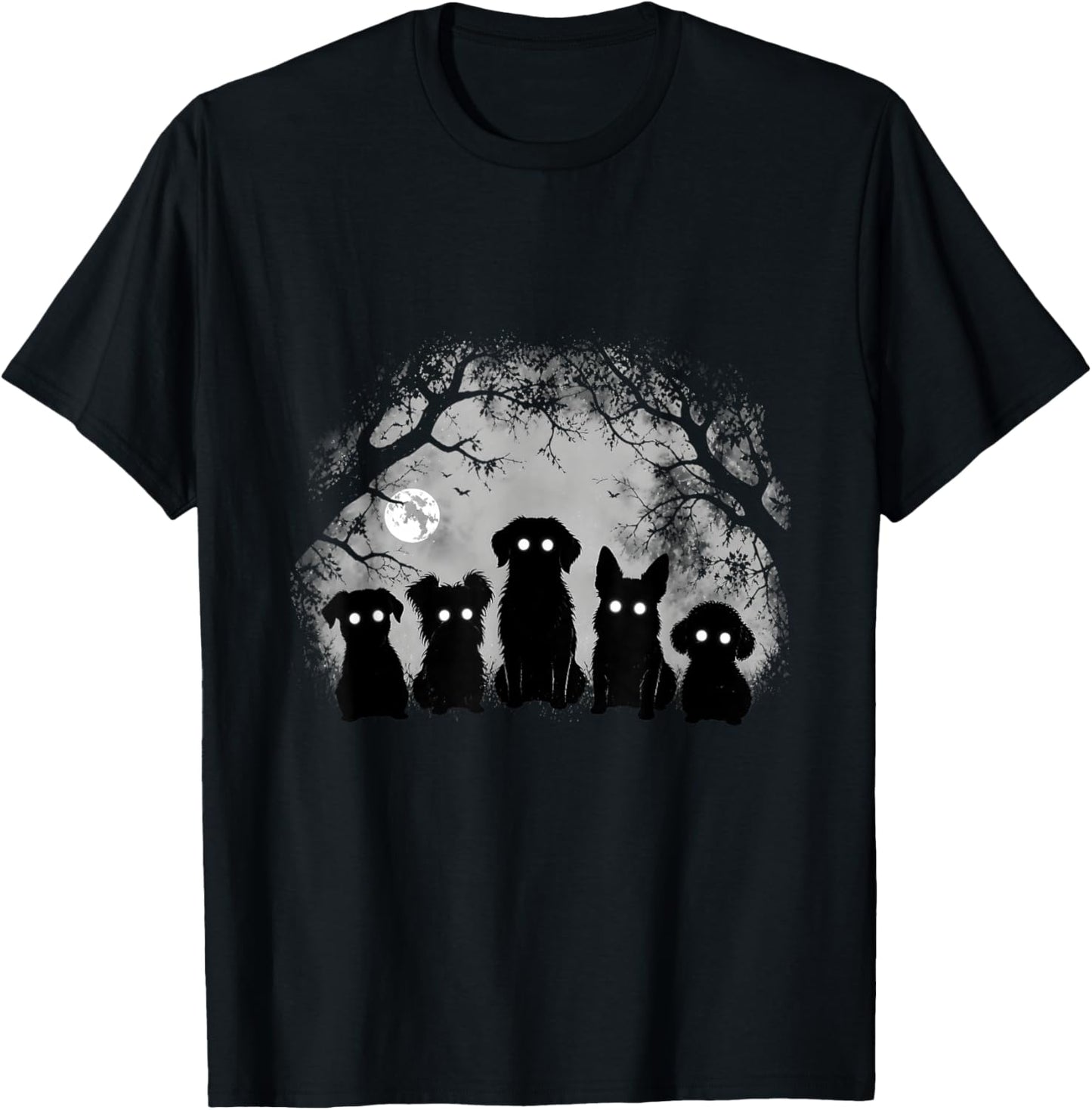Creepy Funny Spooky Dog Alt Goth Grunge Horror Aesthetic T-Shirt - T-Shirt | Black