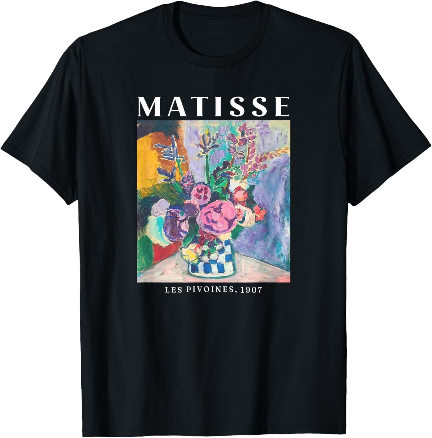 Matisse Les Pivoines 1907 Flower T-Shirt - T-Shirt | Black