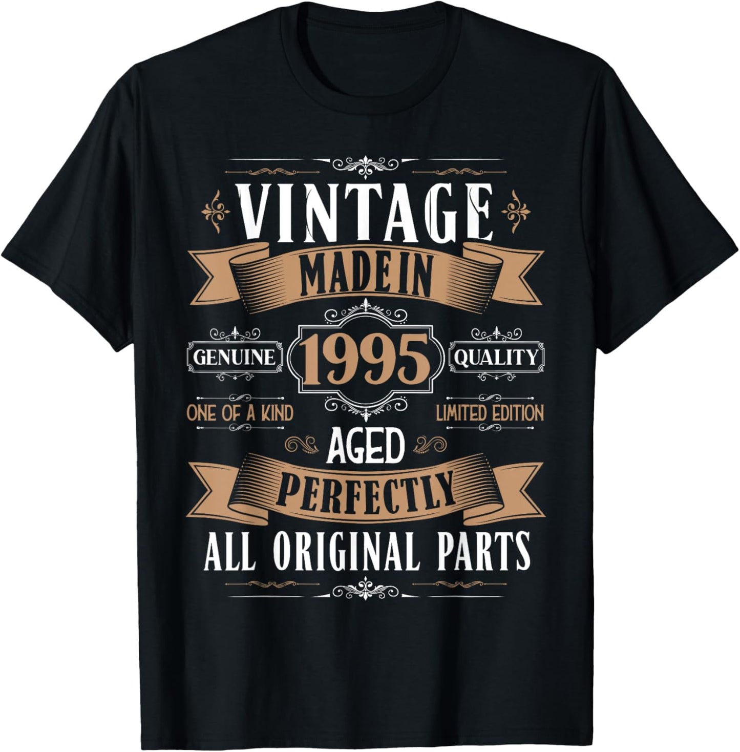 Vintage 30th birthday men Born 1995 30 years old Bday T-Shirt - T-Shirt | Black