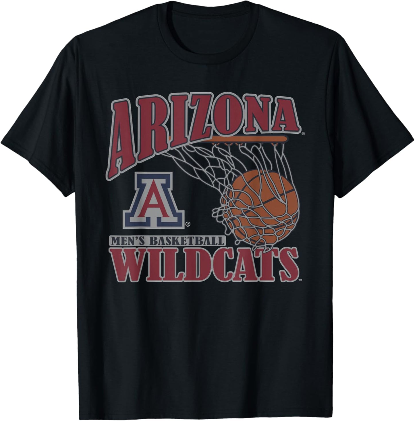 Elite Authentics Arizona Wildcats Men's Basketball Vintage Navy Blue T-Shirt - T-Shirt | Black
