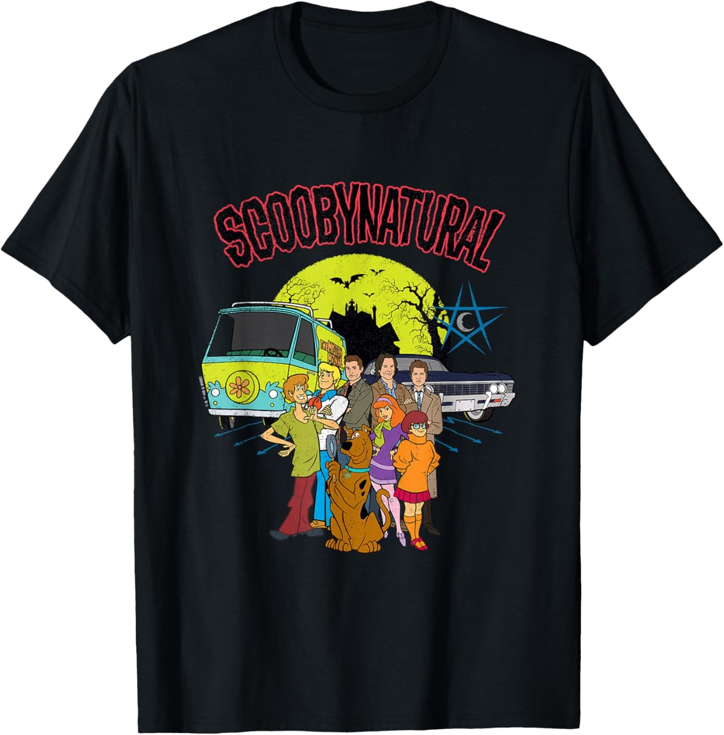 Scooby-Doo Scoobynthetic Mystery Machine and Baby with Gang T-Shirt - T-Shirt | Black