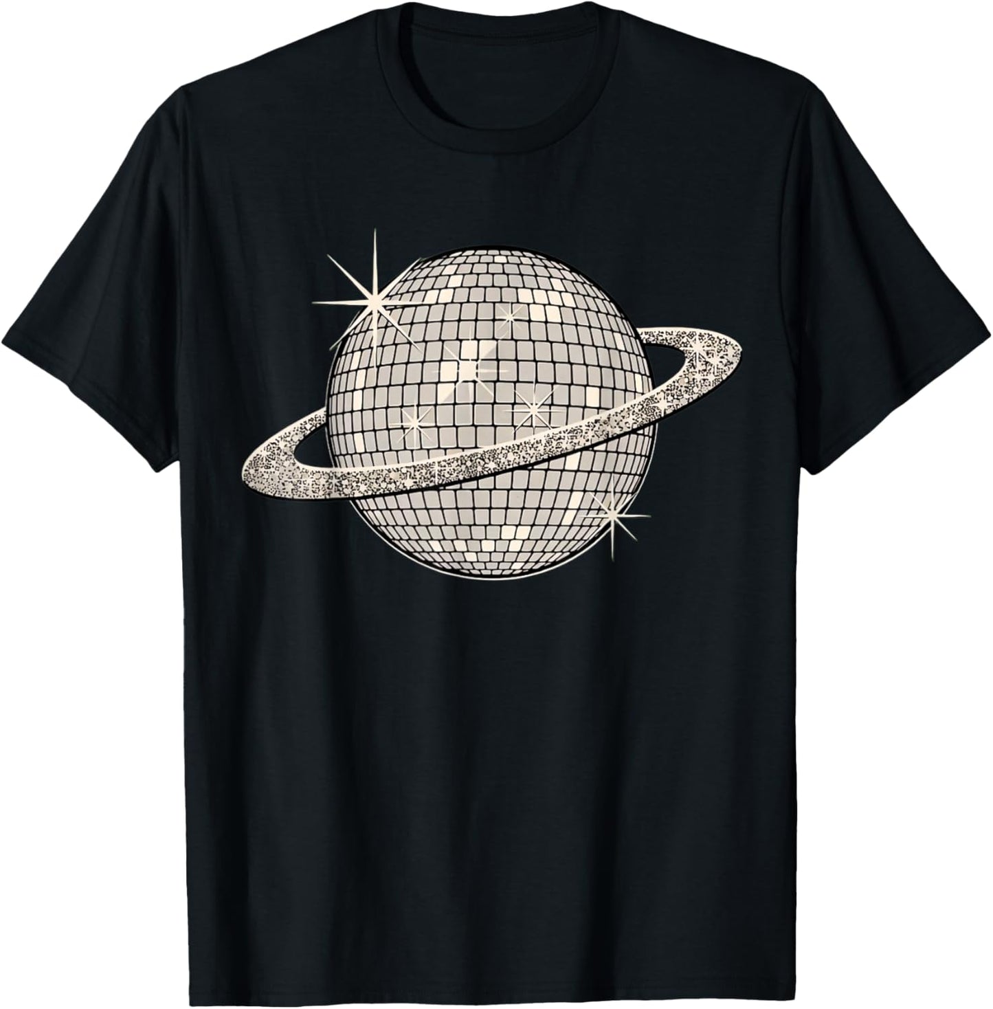 Retro Disco Ball Planet Club Party T-Shirt - T-Shirt | Black