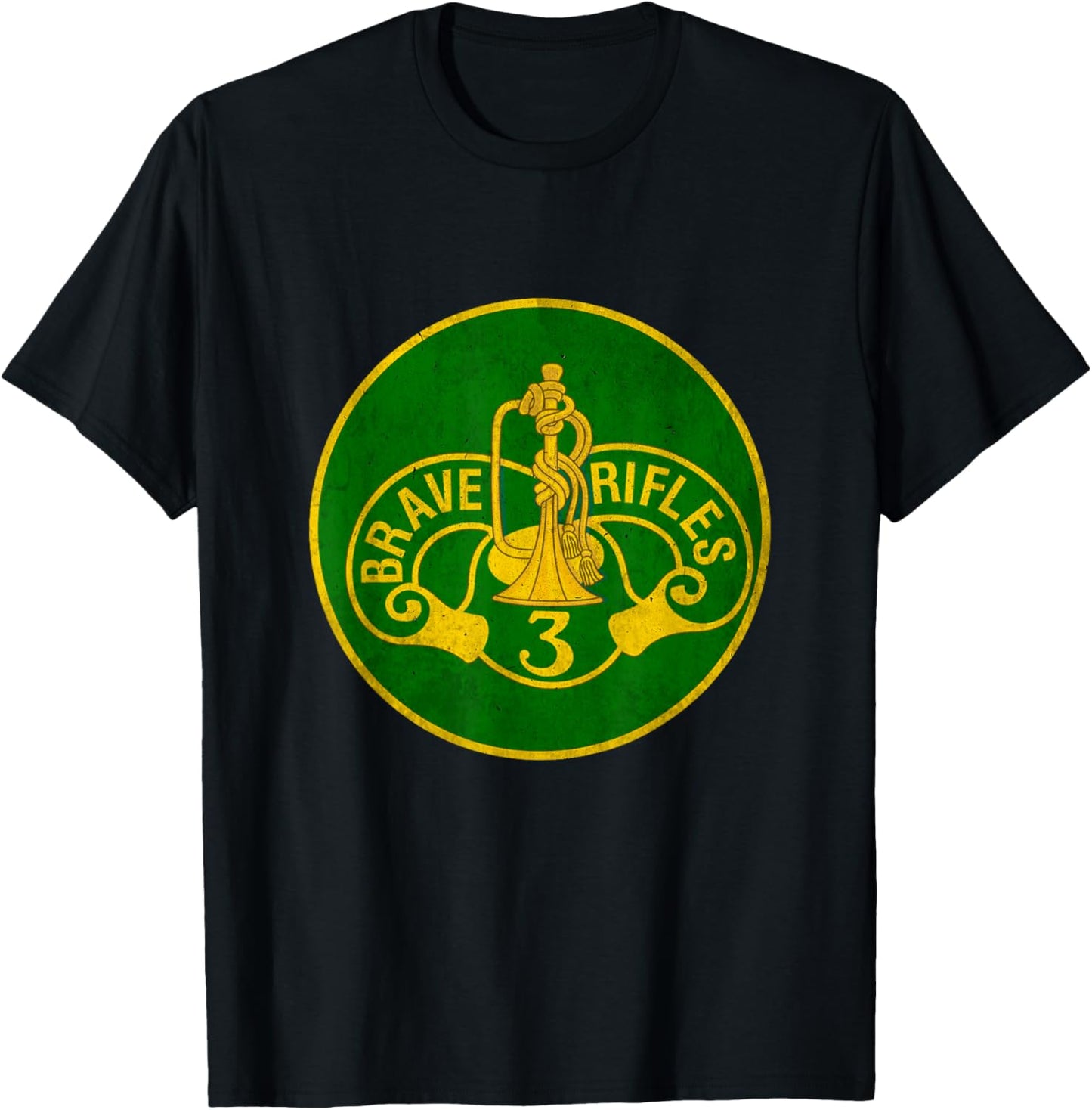 3rd Cavalry Regiment Brave Rifles Military Retired Veteran T-Shirt - T-Shirt | Black
