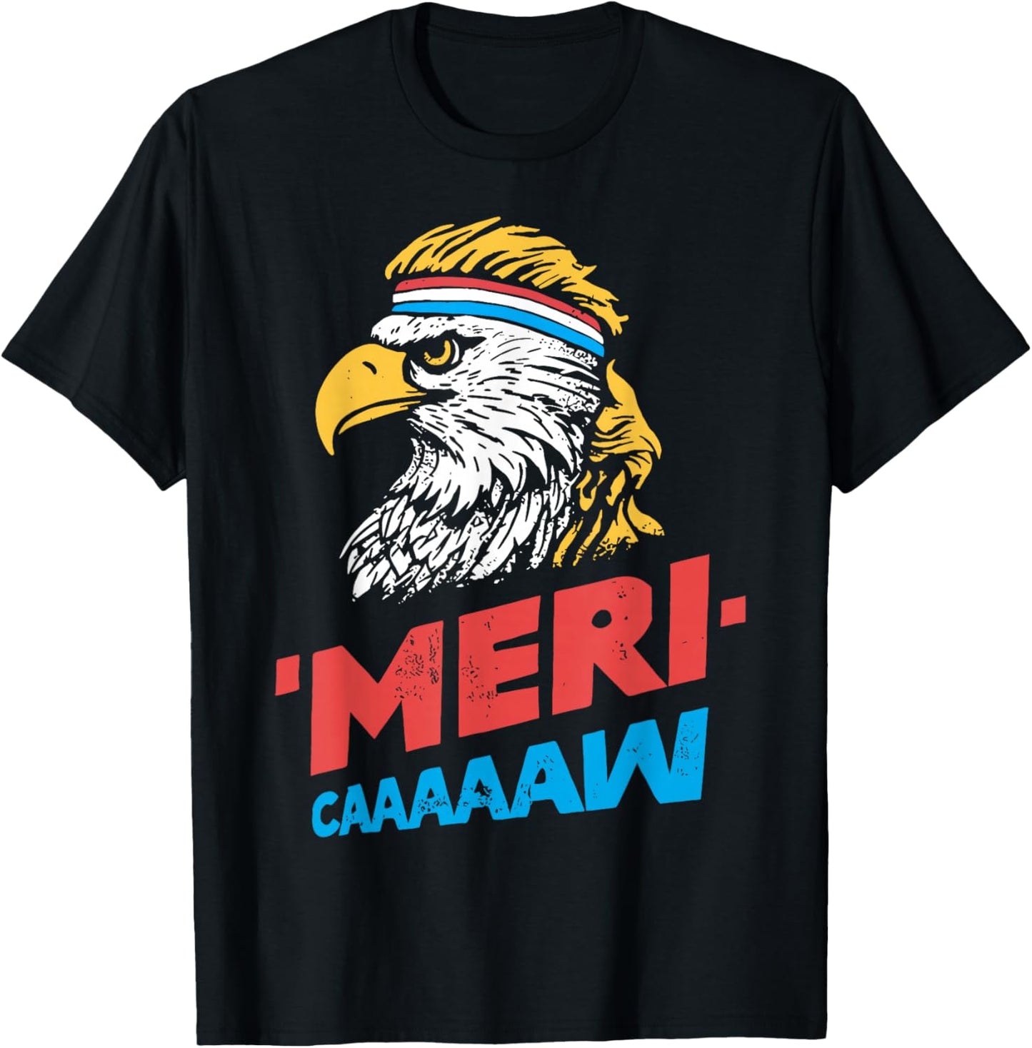 4th of July Eagle Meri Caw Freedom Patriotic Men Women Kids T-Shirt - T-Shirt | Black