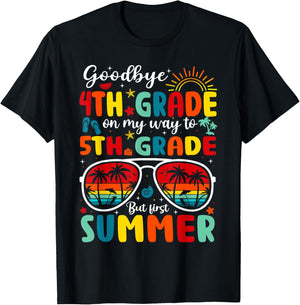 Goodbye 4th Grade Graduation Last Day 5th Grade Hello Summer T-Shirt - T-Shirt | Black