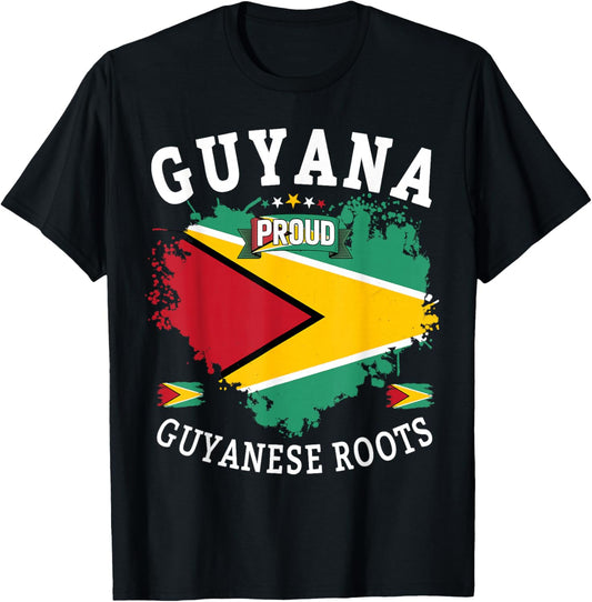Guyanese Cultural Outfit Idea for Kids & Guyana Flag Theme T-Shirt - T-Shirt | Black