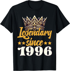 Legendary King Since 1996 Birthday T-Shirt - T-Shirt | Black