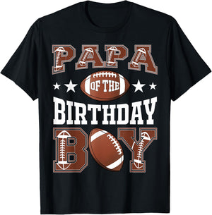Papa Of The Birthday Boy Football Game Day T-Shirt - T-Shirt | Black
