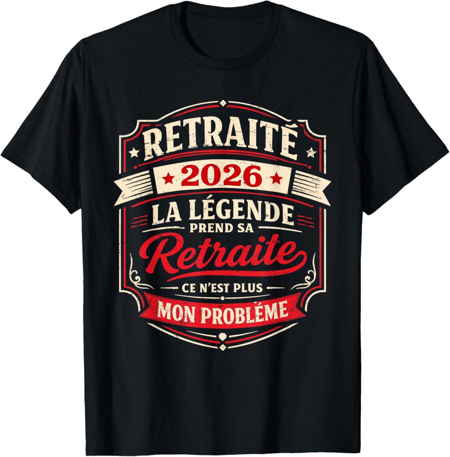 Retraité 2026 Homme Depart Retraite Humouristique T-Shirt - T-Shirt | Black