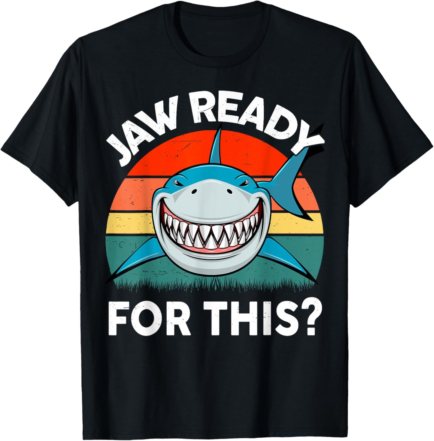 Funny Jaw Ready For This? Kids Toddler Boy Great White Shark T-Shirt - T-Shirt | Black