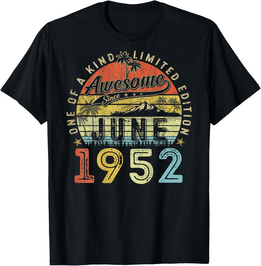 (À l'arrière) Édition limitée 74 Juin 1952 74e Anniversaire T-Shirt - T-Shirt | Black