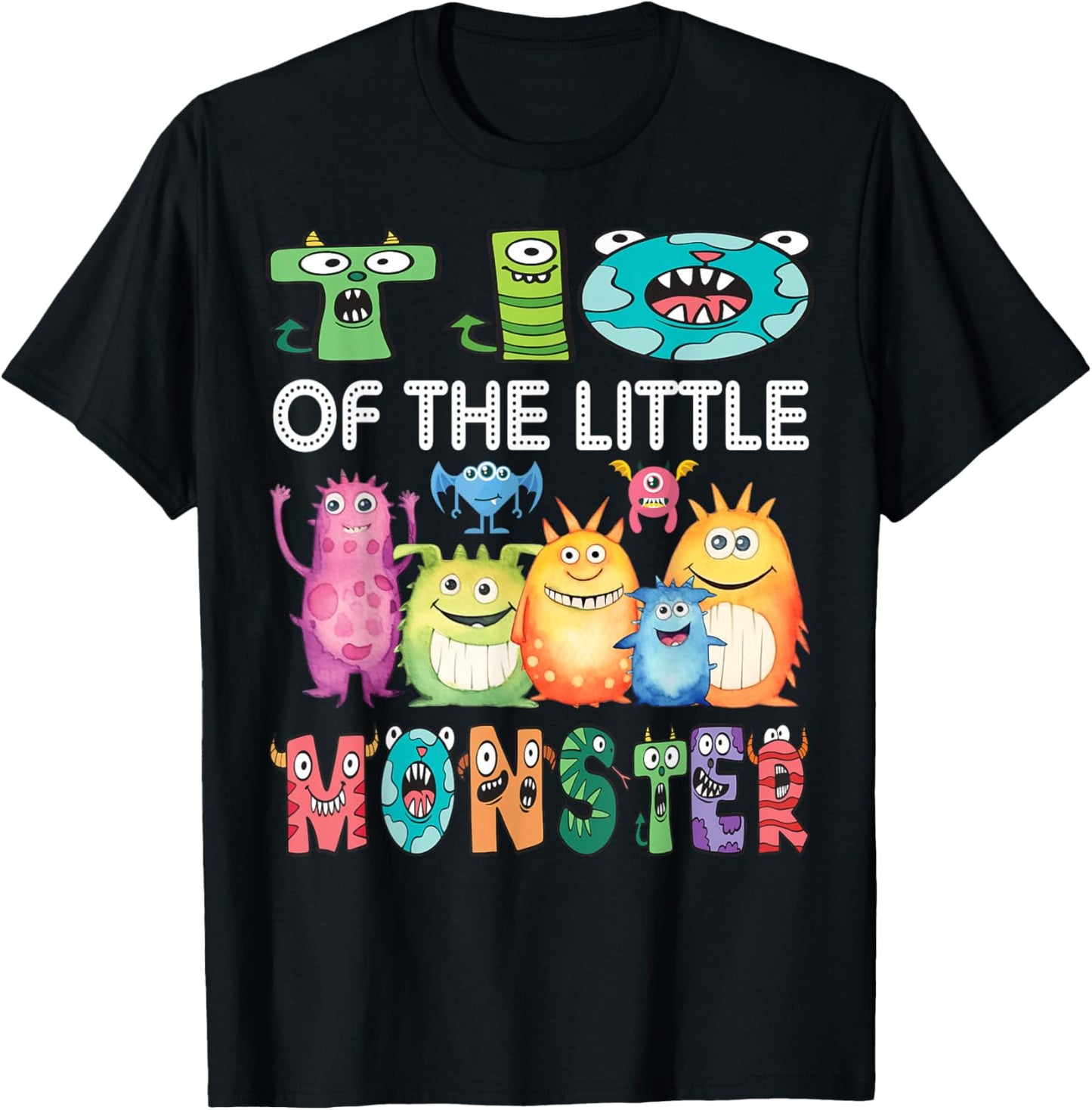 Tio Of The Little Monster Kids 1St Birthday Party T-Shirt - T-Shirt | Black