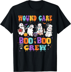 Wound Care Nurse Boo Boo Crew Nurse Halloween Squad Nurse T-Shirt - T-Shirt | Black