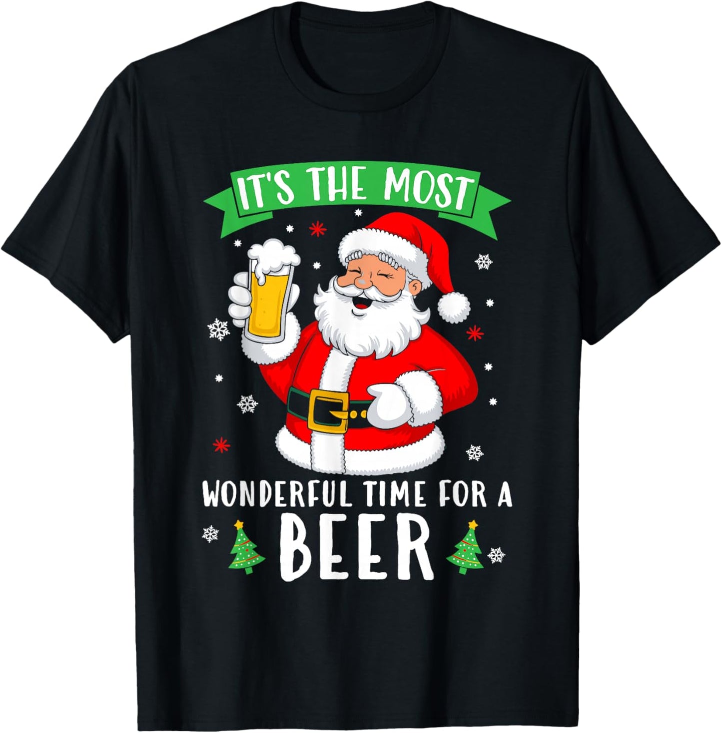 It's The Most Wonderful Time For A Beer Shirt Christmas Beer T-Shirt - T-Shirt | Black