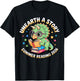 Dino Reading Books Unearth a Story Summer Reading Dinosaur T-Shirt - T-Shirt | Black