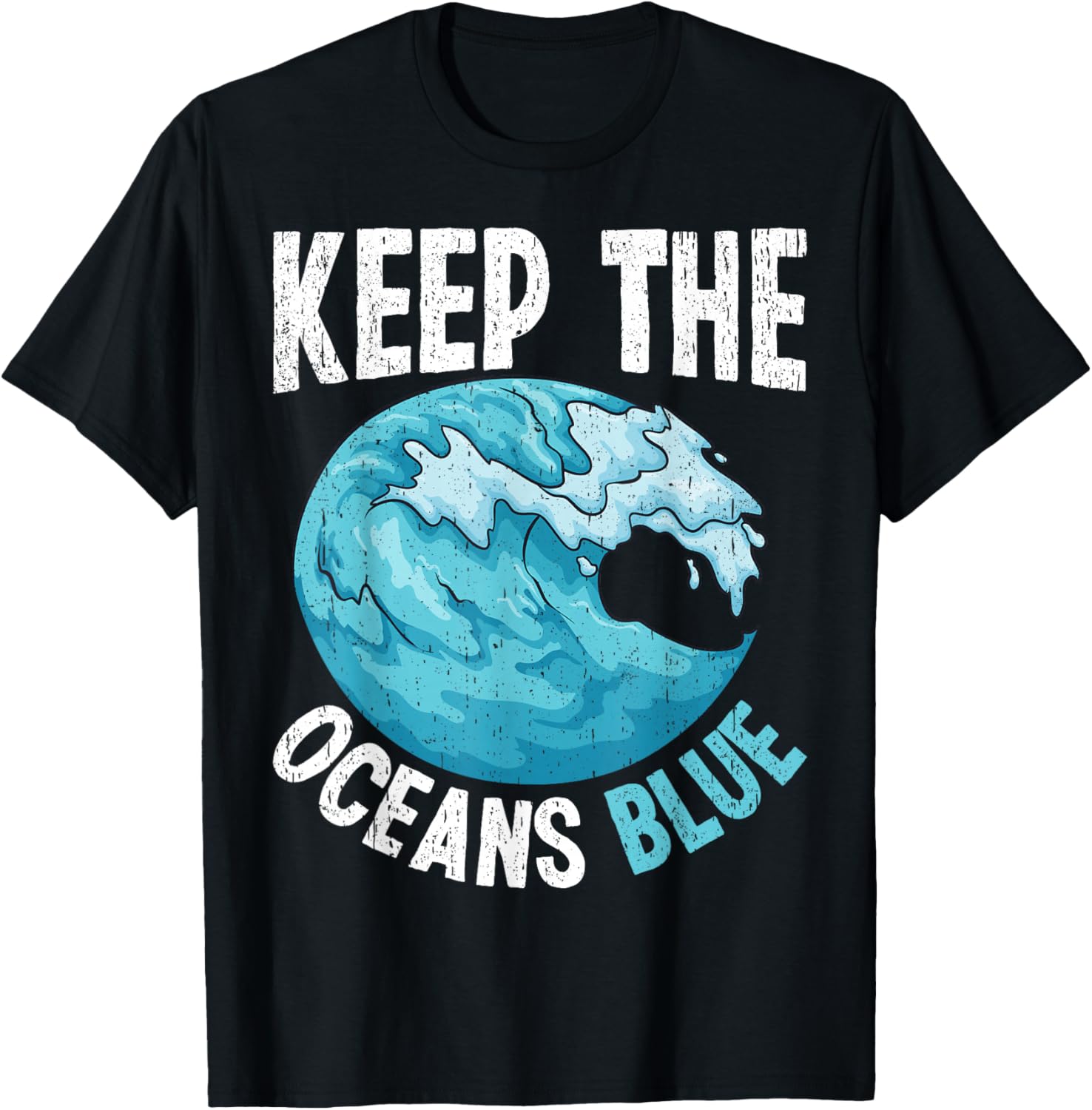 Keep The Oceans Blue Eco Friendly Design T-Shirt - T-Shirt | Black