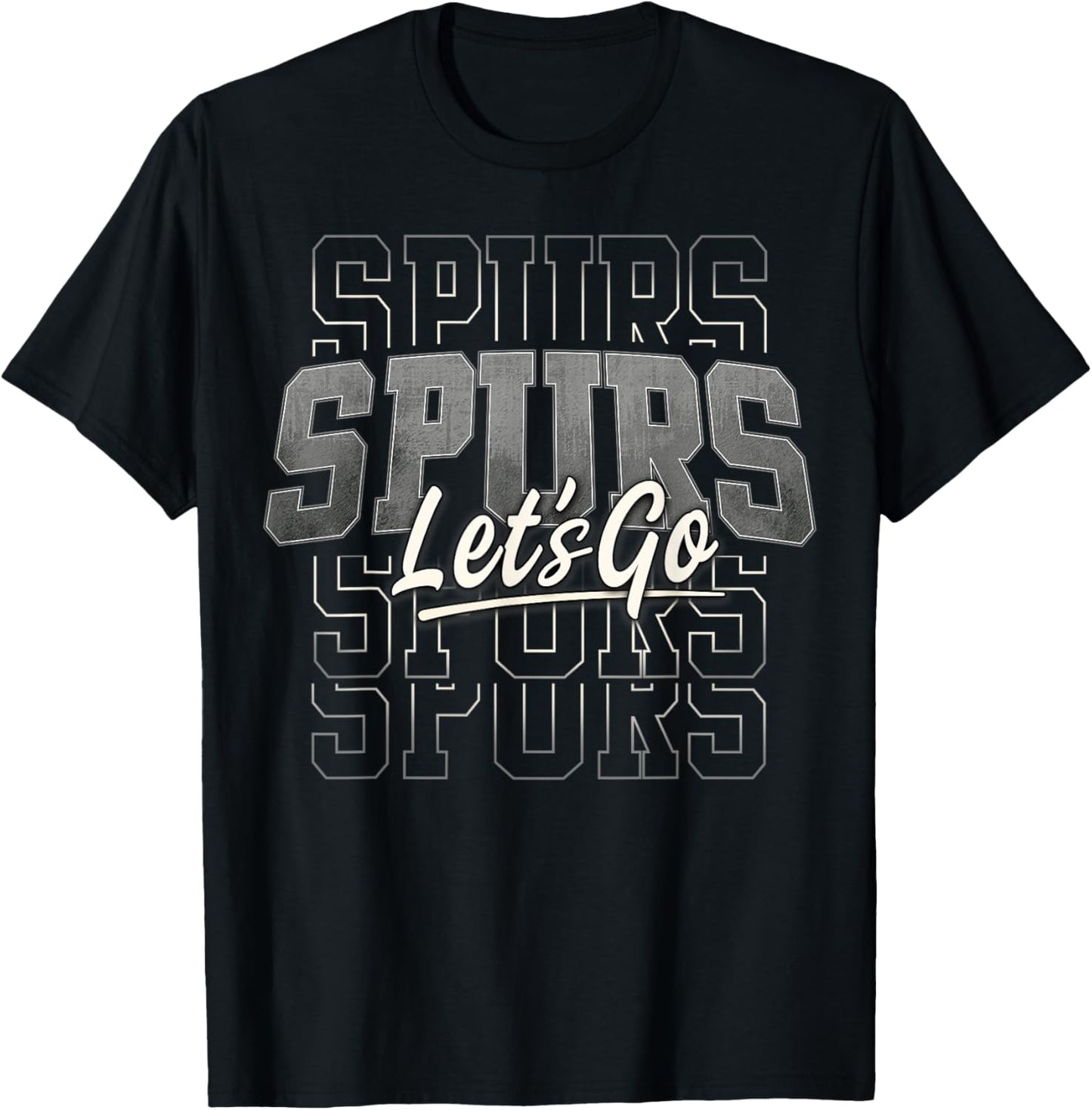 Spurs Let's go N B A Apparel Design T-Shirt - T-Shirt | Black