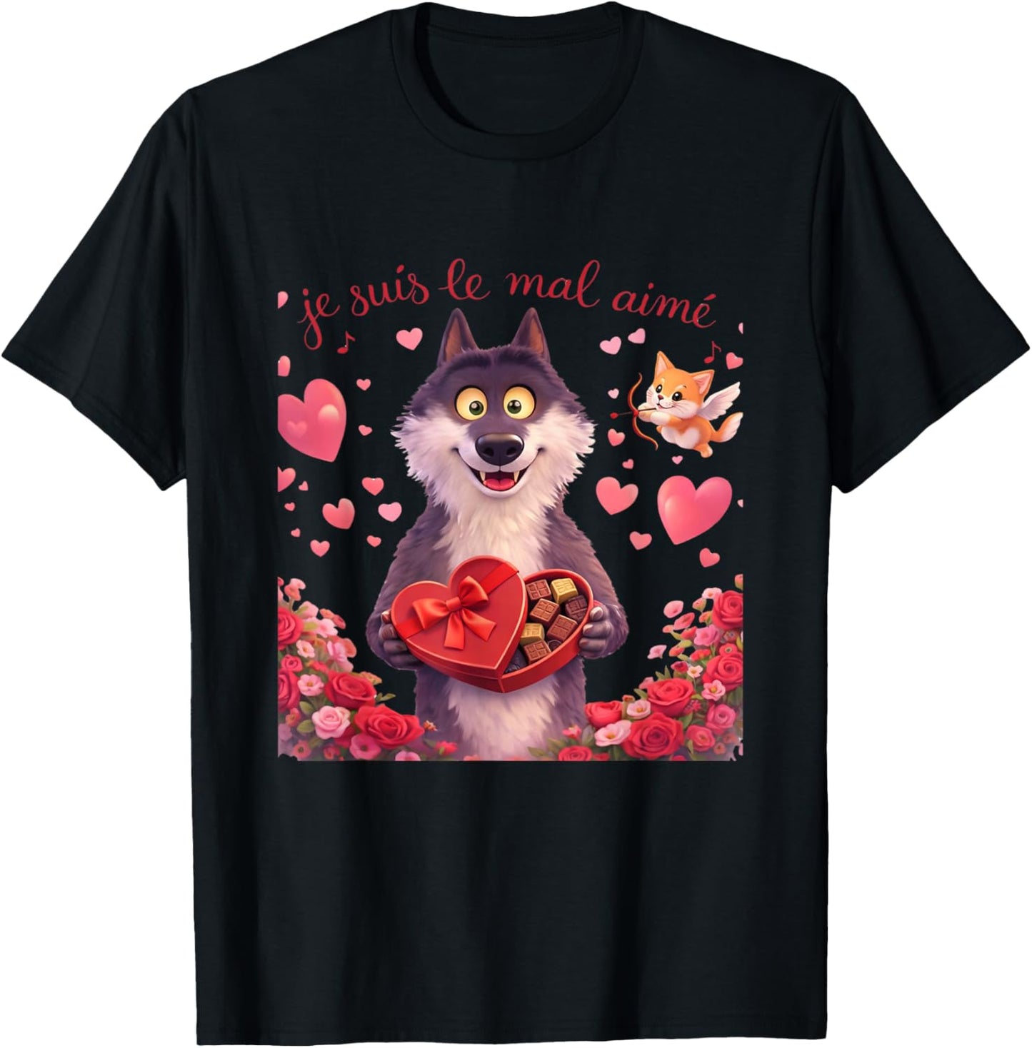 Wolf Le Mal Aimé Gift Lovers' Day Man Woman Child T-Shirt - T-Shirt | Black