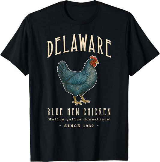 Delaware Blue Hen Chicken State Bird T-Shirt - T-Shirt | Black