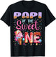 Papi of The Sweet One Ice Cream Lover 1st Birthday Family T-Shirt - T-Shirt | Black