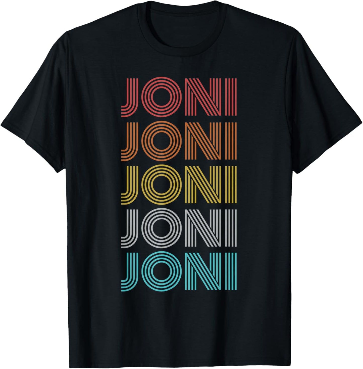 Joni Shirt Vintage Retro Apparel Adults Kids Retro Letter Print Black Small T-Shirt - T-Shirt | Black