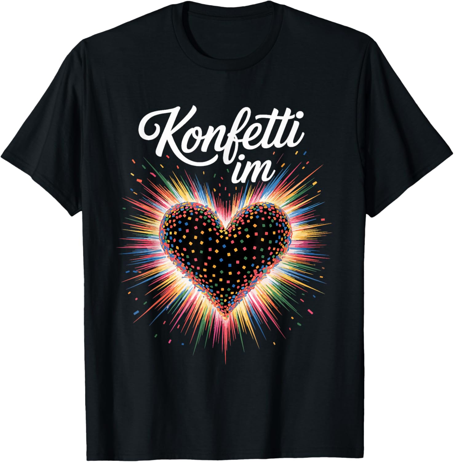 Confetti in the Heart Carnival Costume Women's Fancy Dress Outfit T-Shirt - T-Shirt | Black