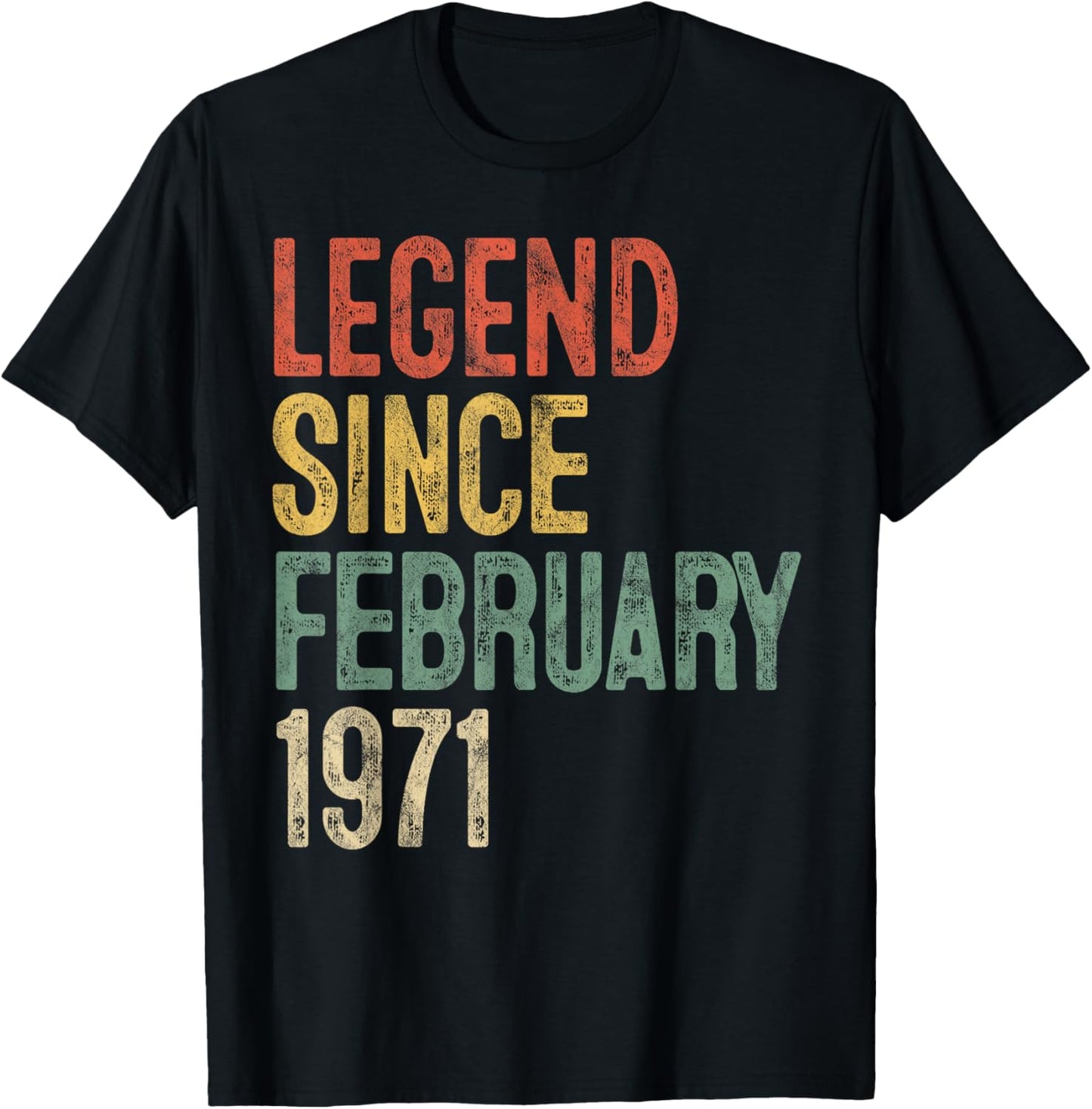 Legend February 1971 55th Birthday Men Women 55 Year Old T-Shirt - T-Shirt | Black