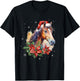 Funny Christmas Horse Santa Hat Animal Equestrian Men Women T-Shirt - T-Shirt | Black