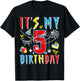 5th Birthday Spider Web Kids Boys 5th Birthday Spider-Themed T-Shirt - T-Shirt | Black