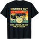Funny Drumming Art Dad Drumline Drum Set Drummer T-Shirt - T-Shirt | Black