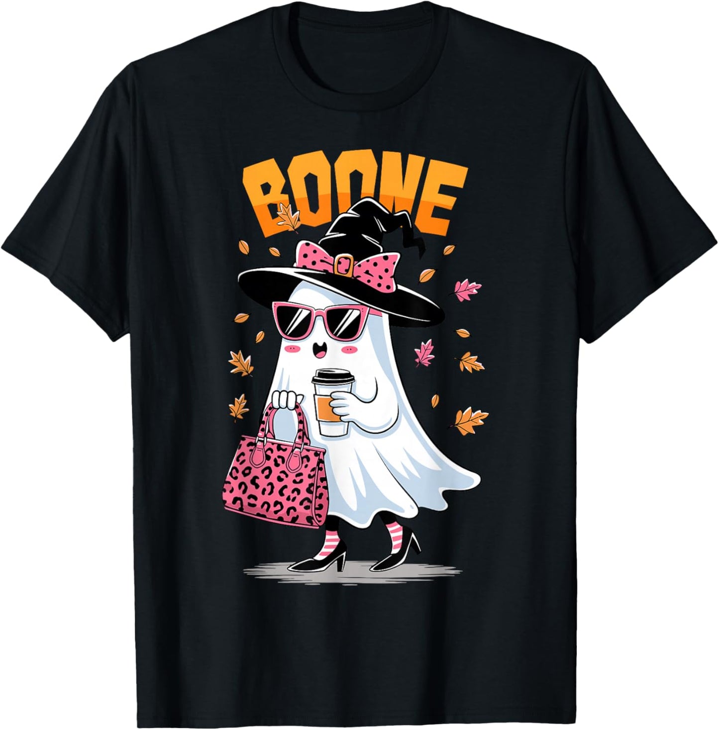 Retro Boo Boone Girls First Name Funny Halloween Ghost 2025 T-Shirt - T-Shirt | Black