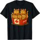 Canadian Poutine Funny Canada Cute Kawaii Cat Canadian Flag T-Shirt - T-Shirt | Black