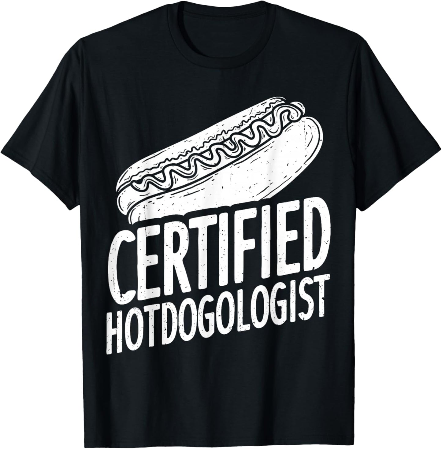 Certified HOTDOGOLOGIST Hotdog Outfit T-Shirt - T-Shirt | Black