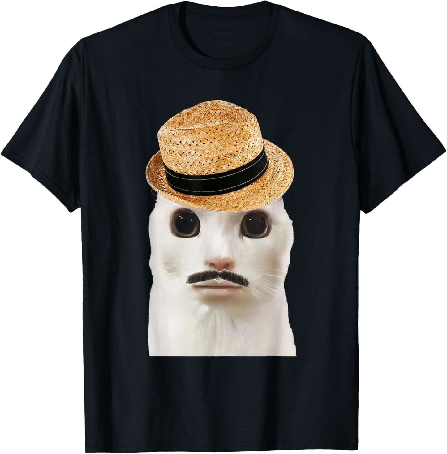 Goofy Ahh Cat Meme Dank Cursed Weirdcore Cringey Banana Cat T-Shirt - T-Shirt | Black