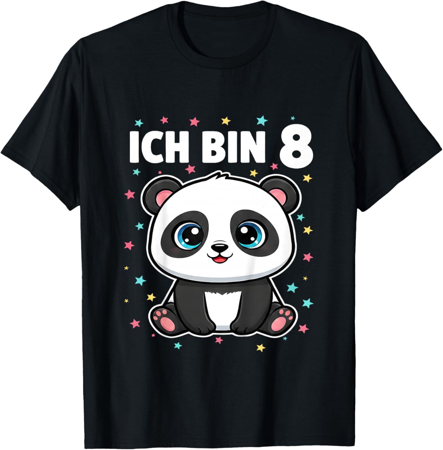 Ich Bin 8 - Süßes Panda Kindergeburtstag Junge Mädchen T-Shirt - T-Shirt | Black