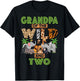 2nd Birthday Zoo Safari Jungle Grandpa Of The Wild and Two T-Shirt - T-Shirt | Black