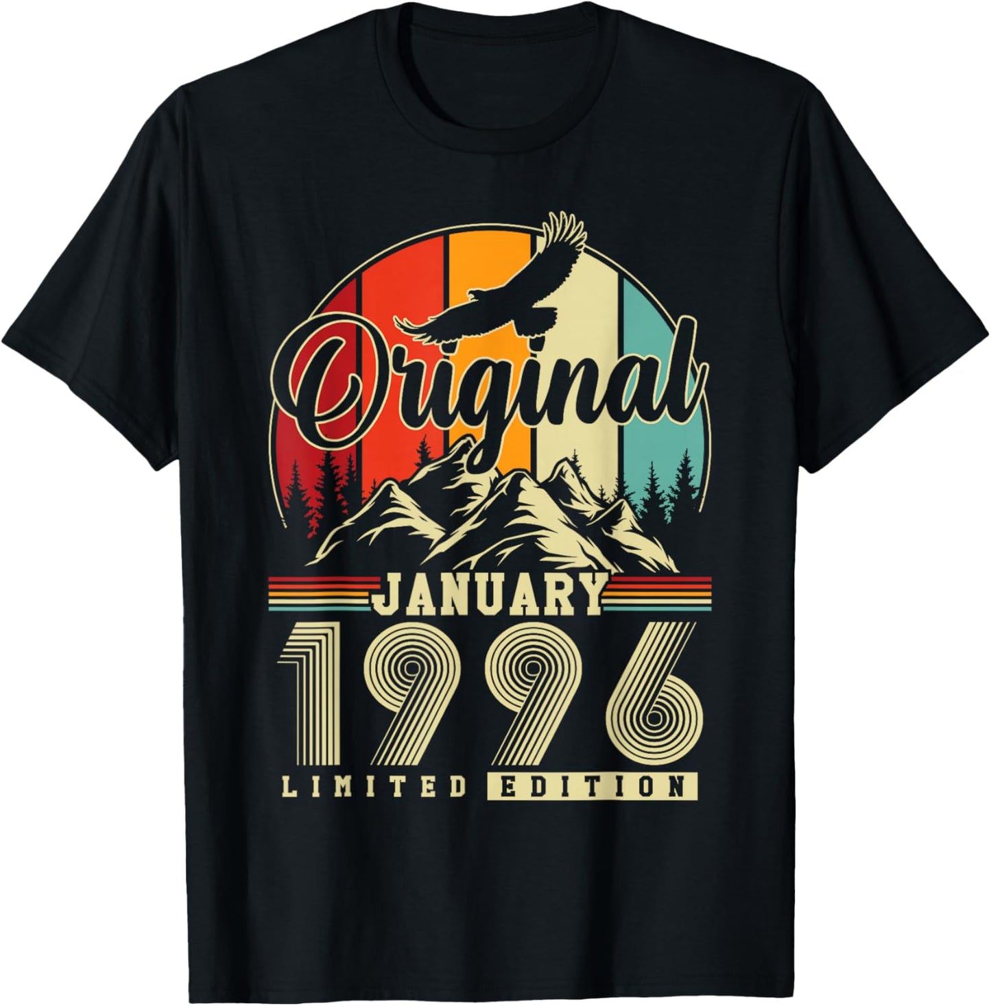 Original January 1996 Vintage Birthday Gift 30 Years T-Shirt - T-Shirt | Black
