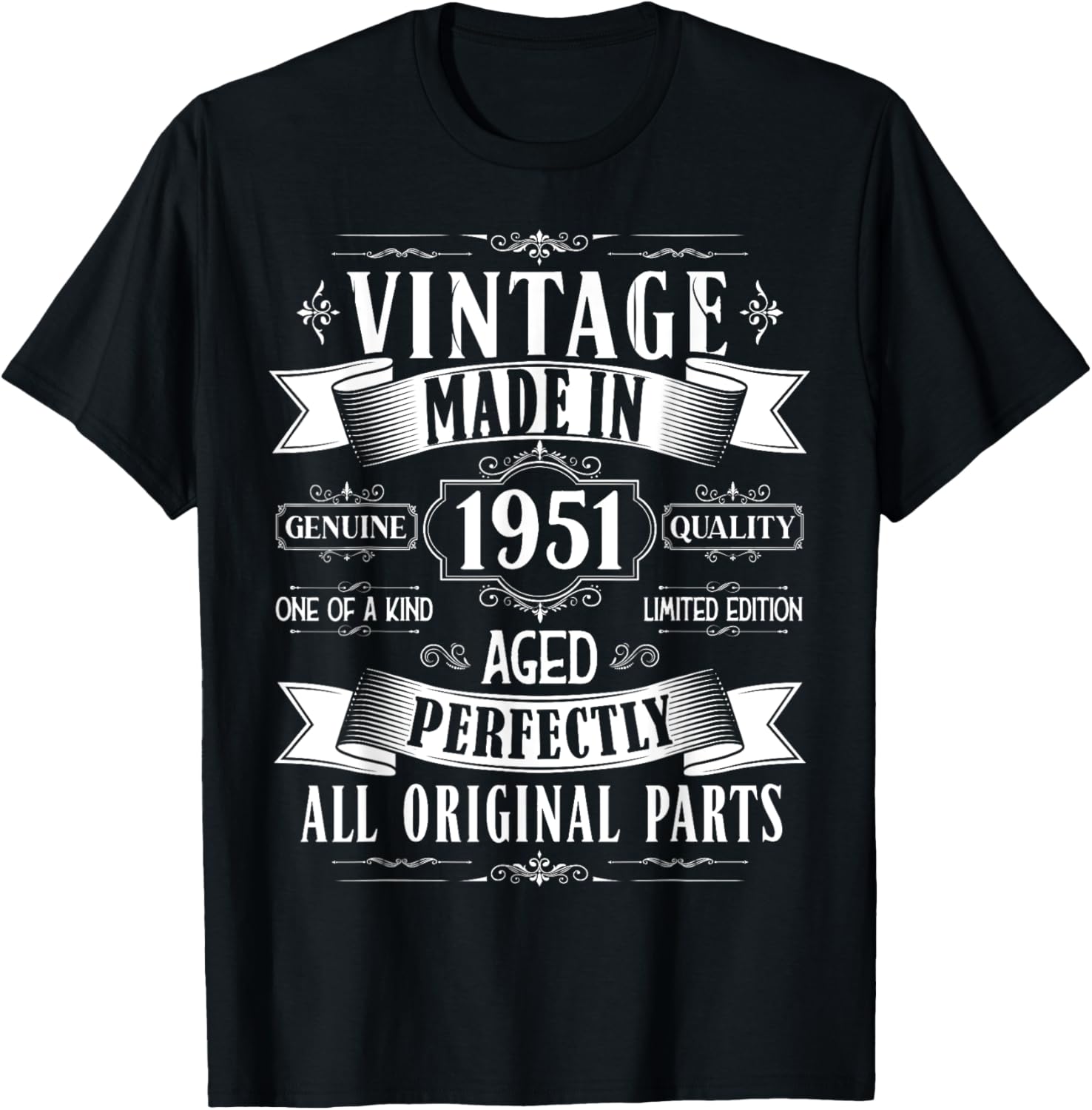 Vintage 74th birthday men Born 1951 74 years old Bday T-Shirt - T-Shirt | Black