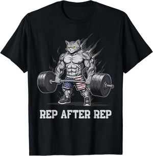 Anime Cat Pump Covers Gym Men Women Workout T-Shirt - T-Shirt | Black