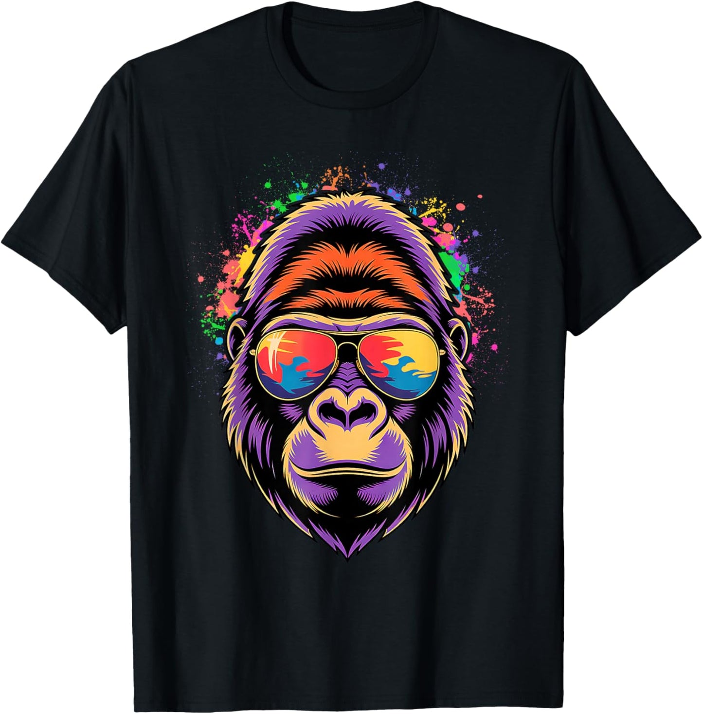 Funny Gorilla Sunglasses T-Shirt - T-Shirt | Black