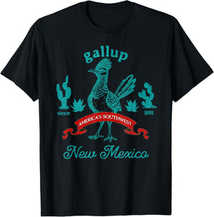Gallup New Mexico Roadrunner Vintage Cactus Souvenir T-Shirt - T-Shirt | Black