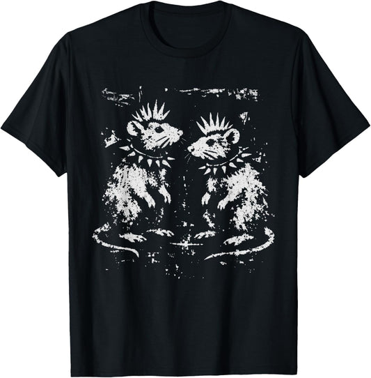 Funny Rat Punk Aesthetic Mouse Punk Goth T-Shirt - T-Shirt | Black