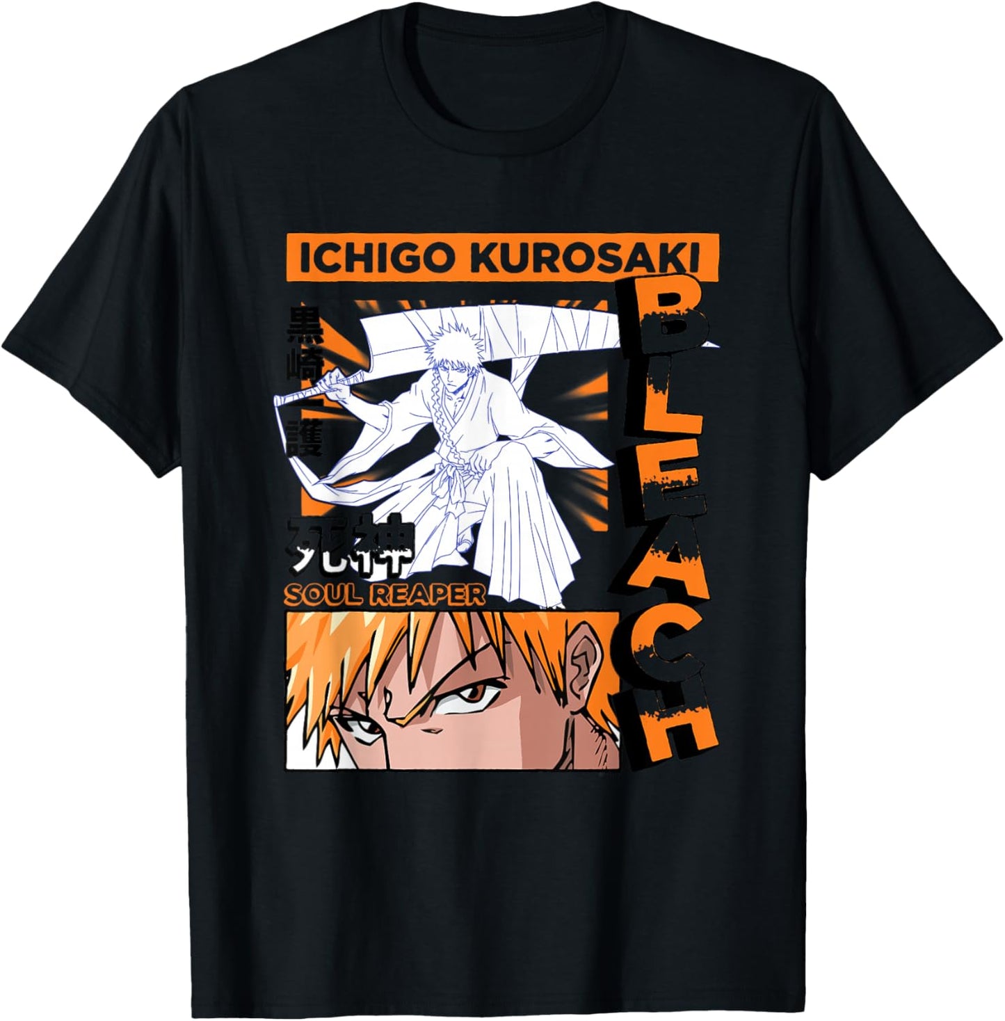 Bleach Ichigo Kurosaki Mangazine Cover Collage Anime T-Shirt - T-Shirt | Black